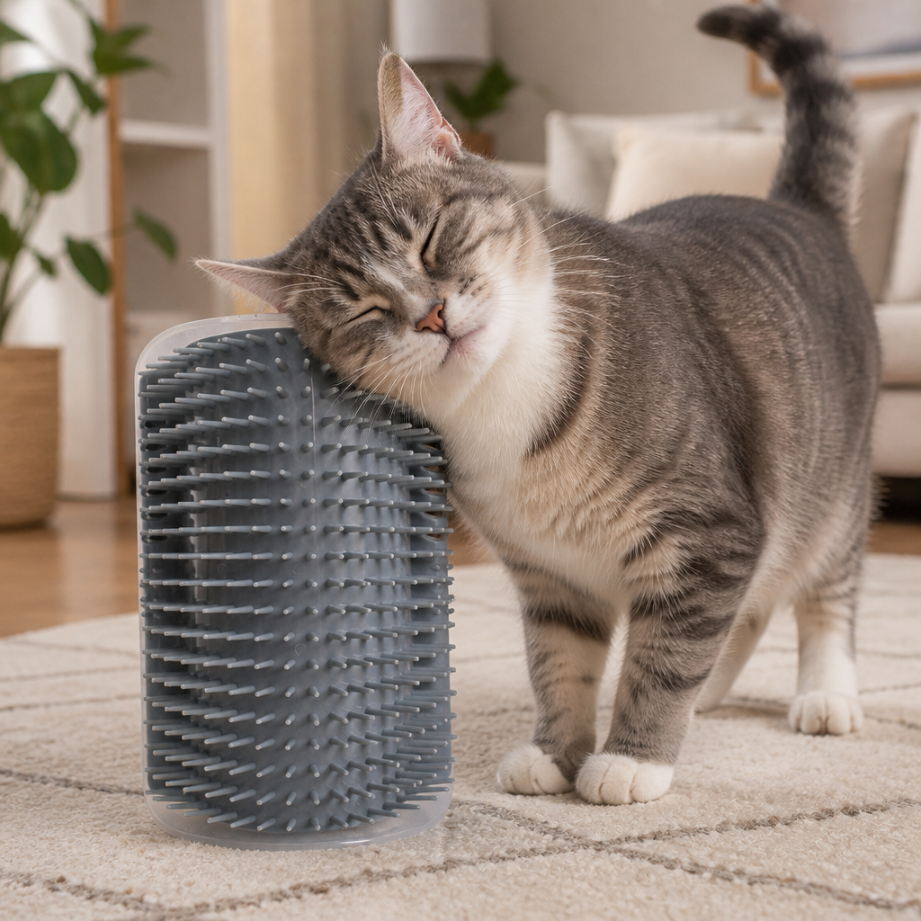 Cat Self-Groomer Corner Brush (Catnip)