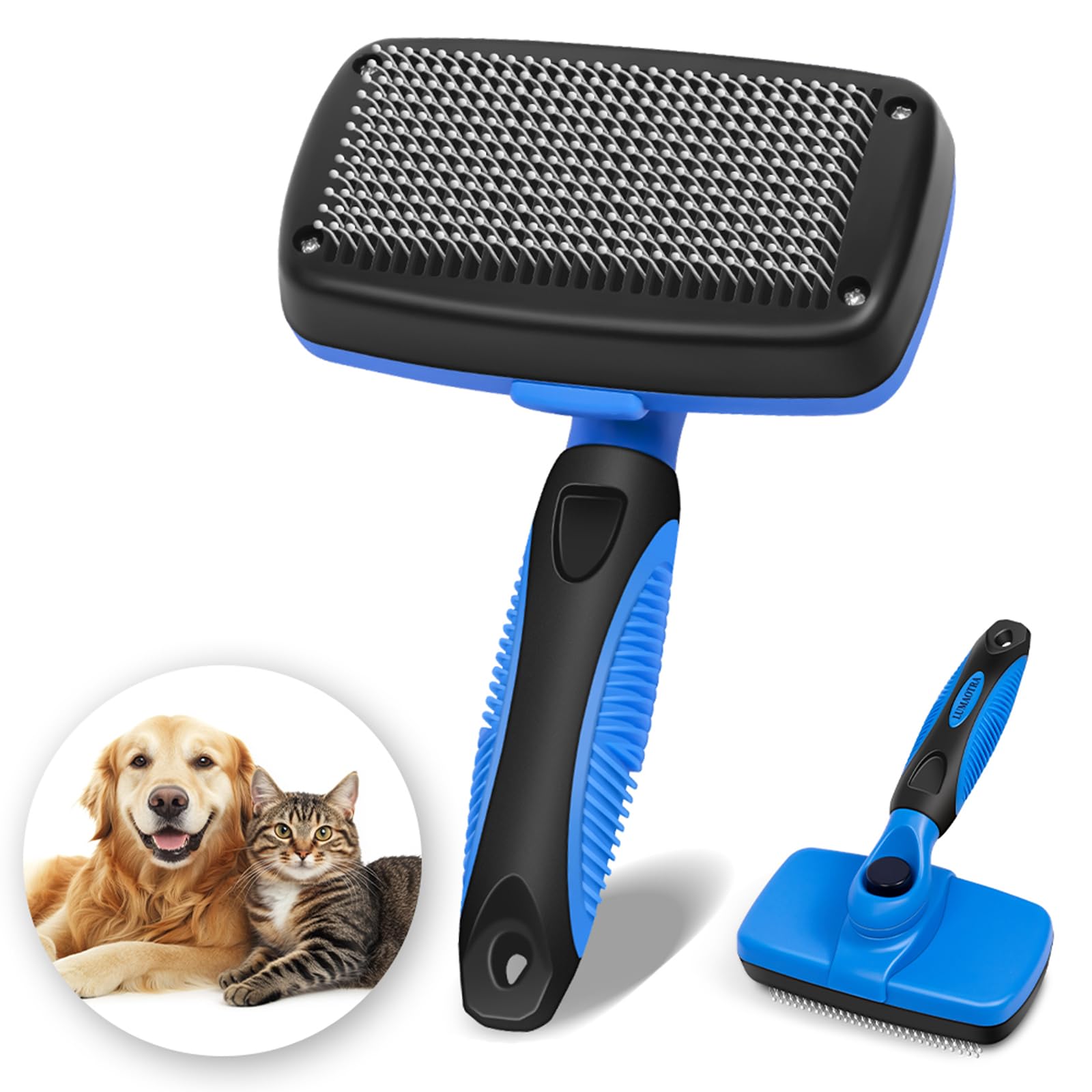 Self-cleaning slicker brush